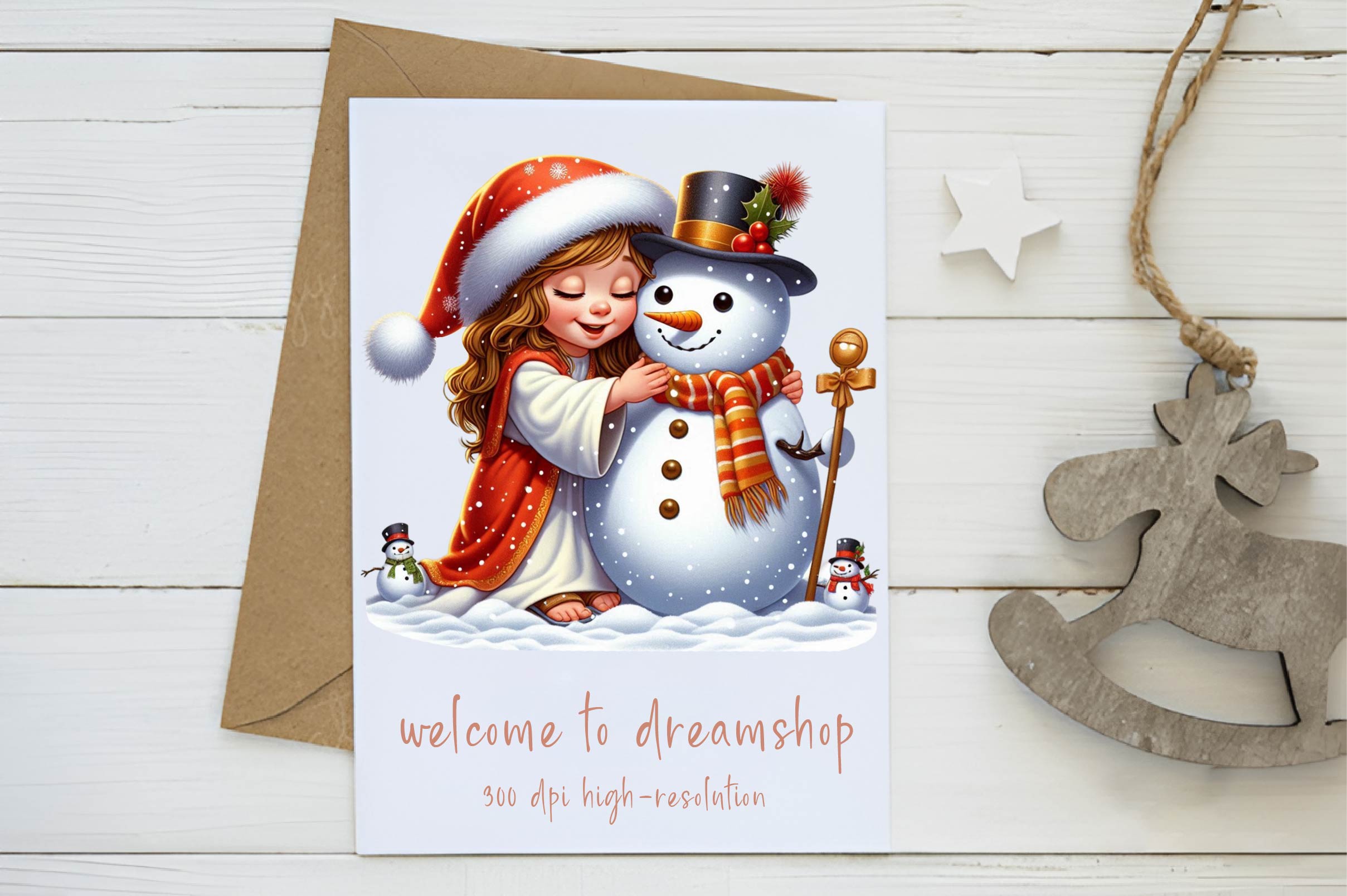 Christmas Jesus With Snowman Clipart Bundle - CraftNest - Digital Crafting and Art