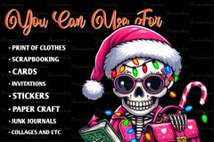 Cute Christmas Skeleton Clipart Bundle - CraftNest - Digital Crafting and Art