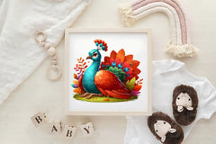 Cute Autumn Peacock Clipart Bundle - CraftNest - Digital Crafting and Art