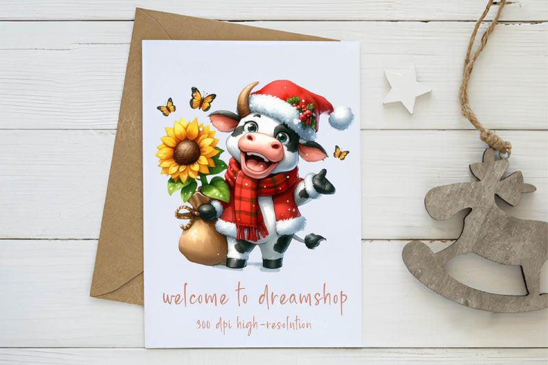 Cow Sunflowers Clipart Bundle - CraftNest - Digital Crafting and Art