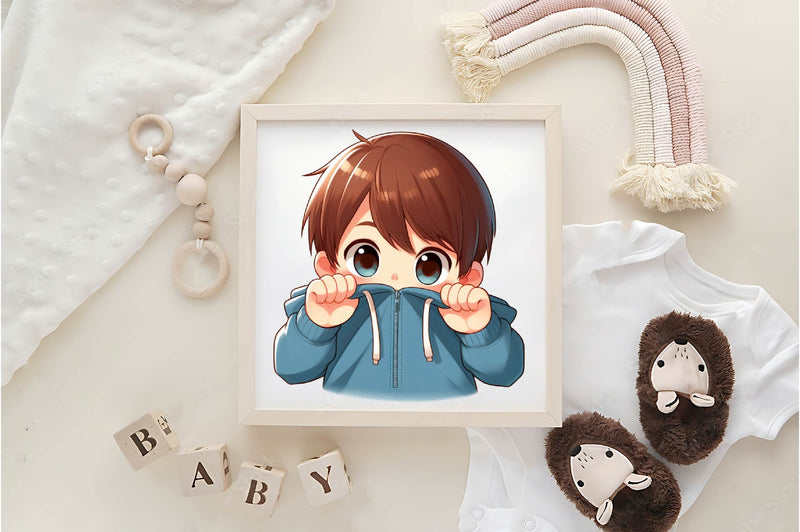 Little Cute Boy Clipart Bundle - CraftNest - Digital Crafting and Art