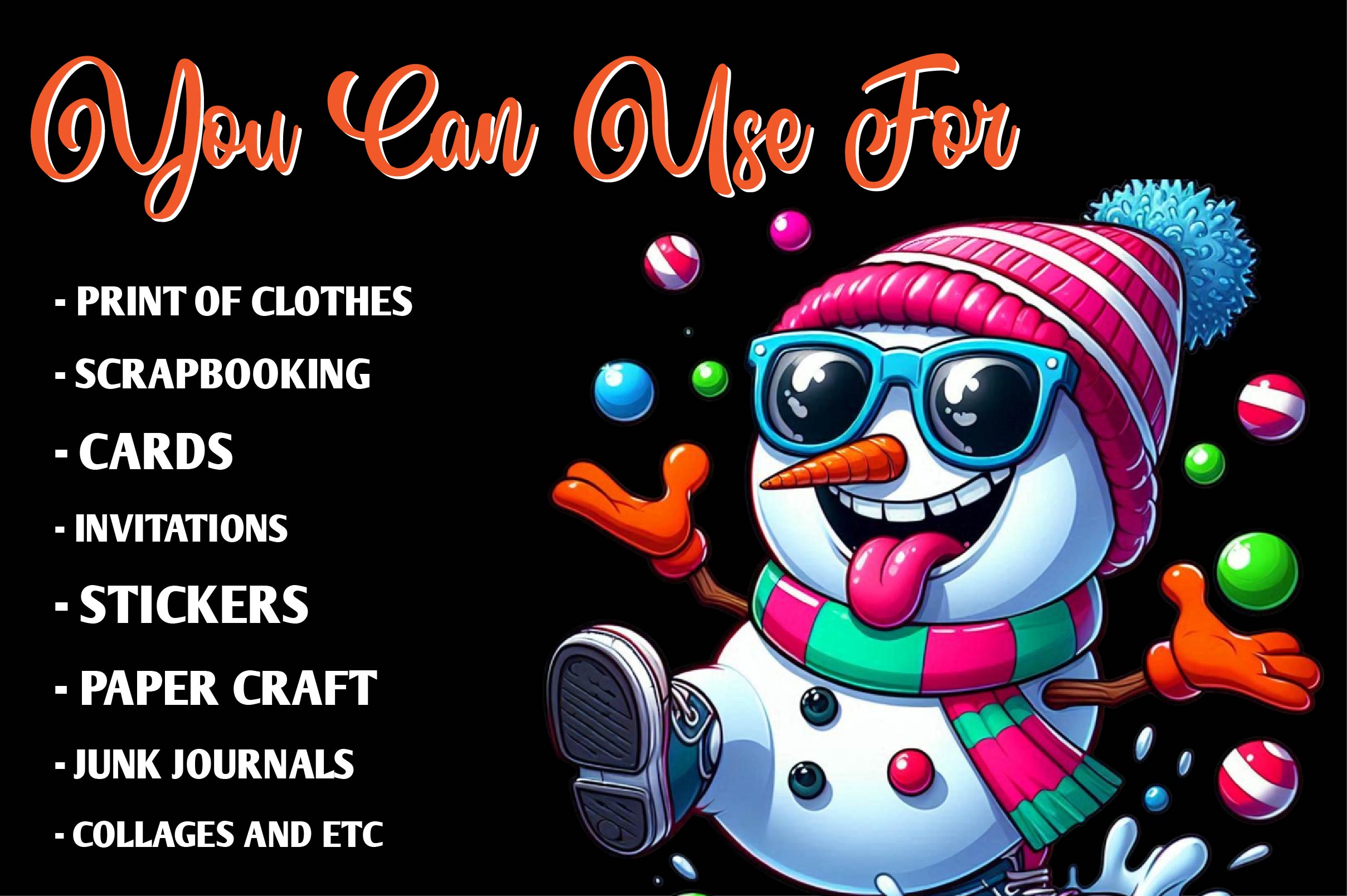 Funny Snowman Clipart Bundle - CraftNest - Digital Crafting and Art