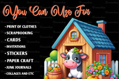 Cute Farm Cows Clipart Bundle - CraftNest - Digital Crafting and Art