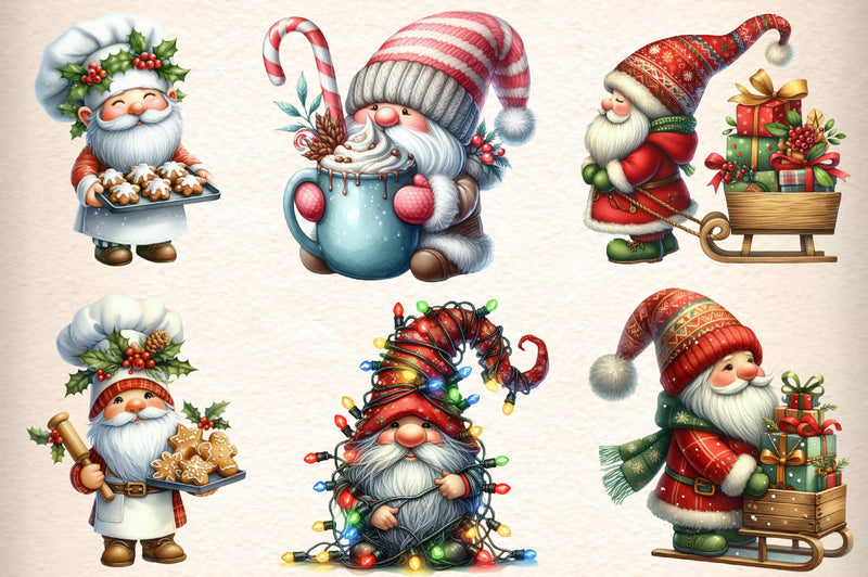 Christmas Gnome Clipart Bundle 4 - CraftNest - Digital Crafting and Art