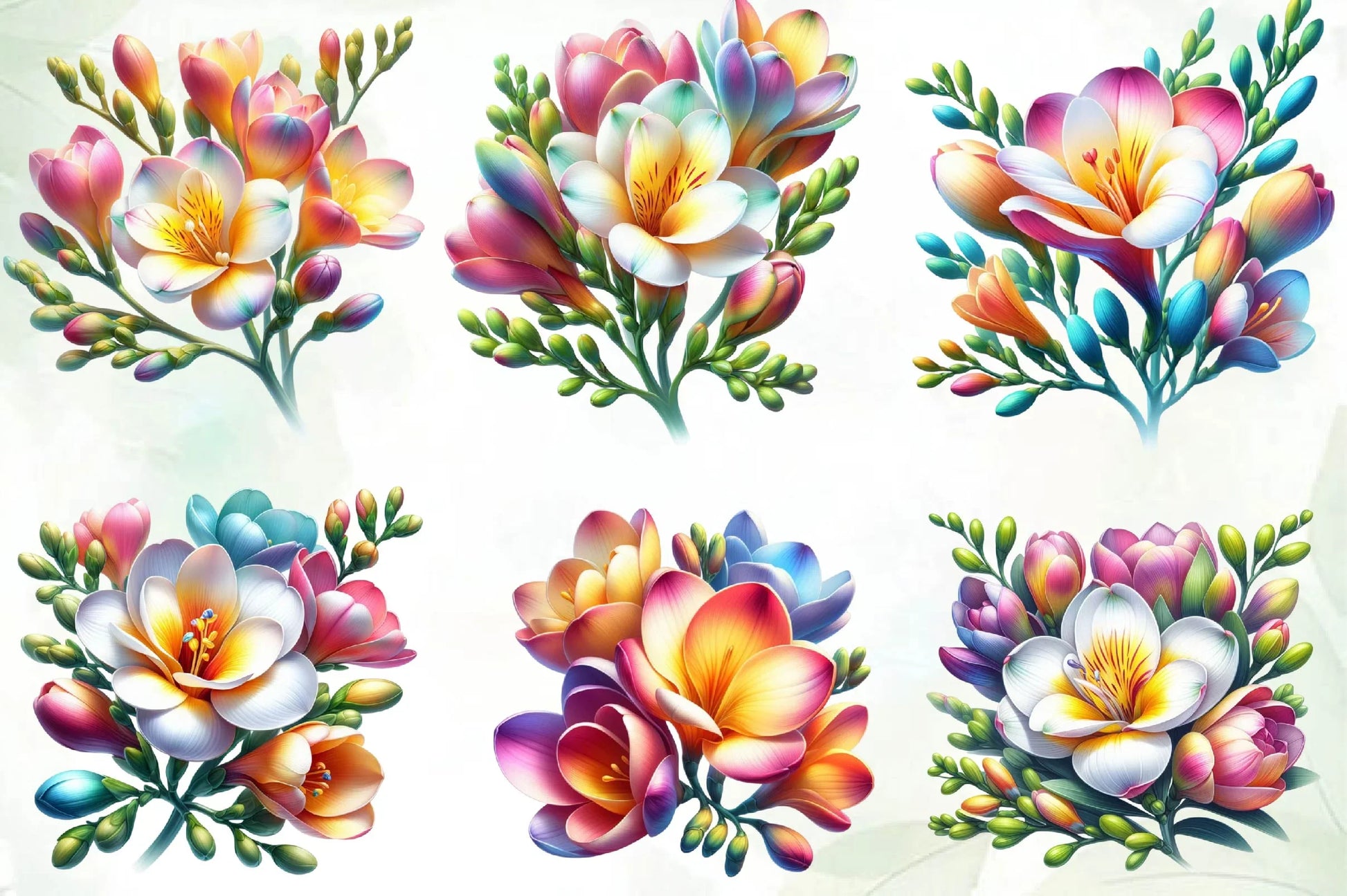 Freesia Flower Clipart Bundle - CraftNest - Digital Crafting and Art