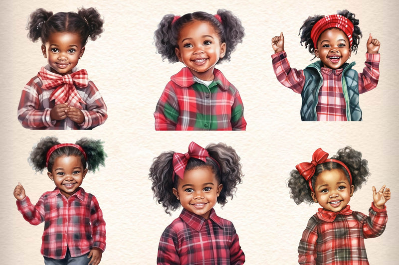 Christmas Little Girl Clipart Bundle - CraftNest - Digital Crafting and Art