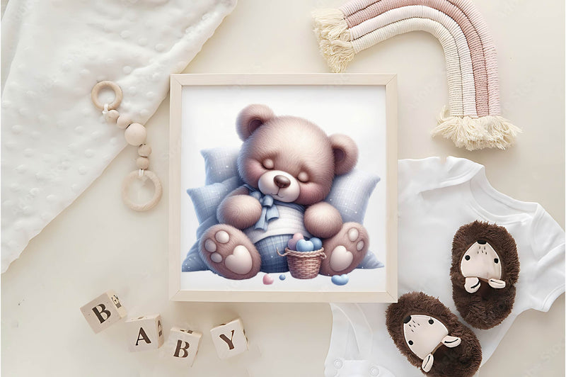 Sleeping Teddy Bears Clipart Bundle - CraftNest - Digital Crafting and Art