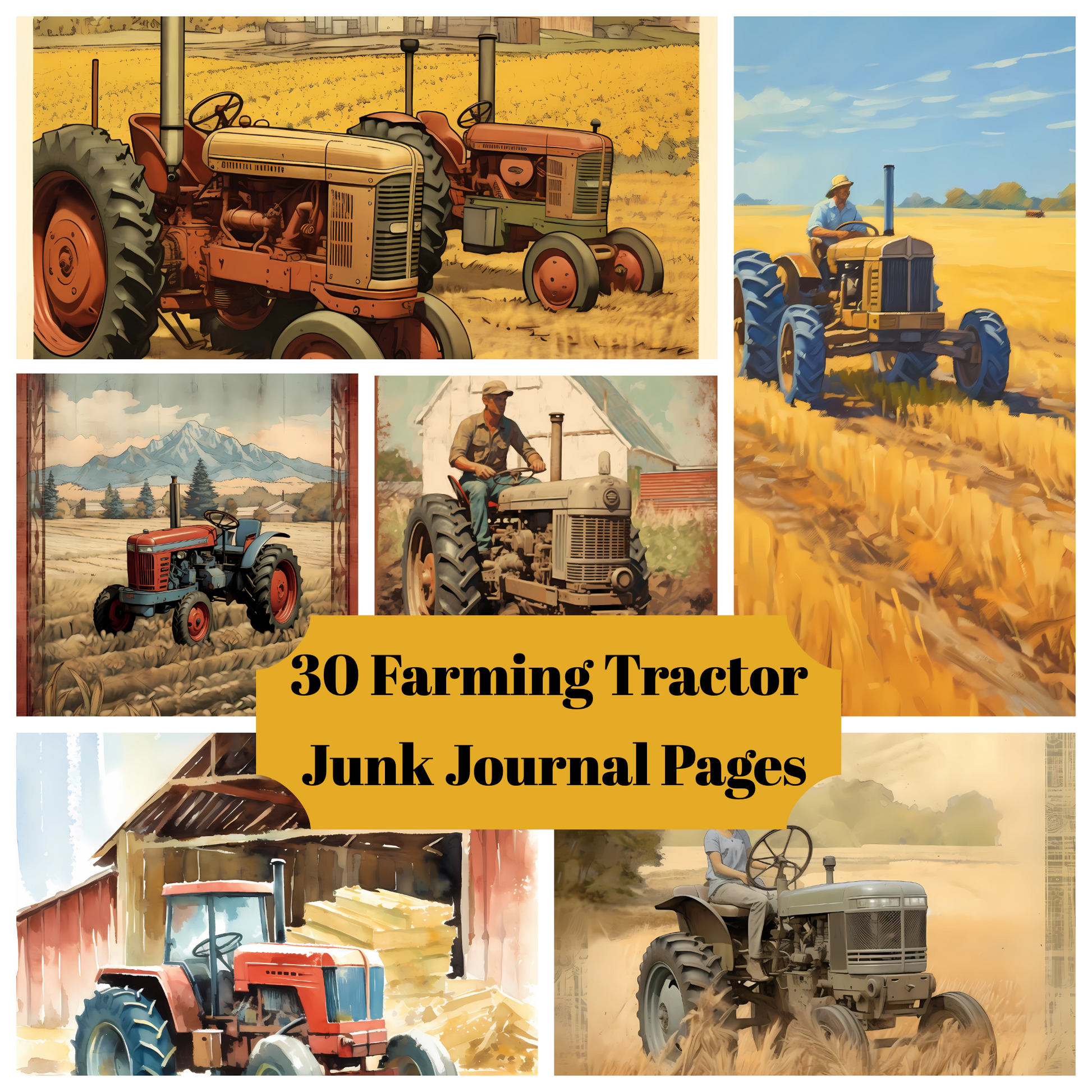 Farming Tractor Junk Journal Pages - CraftNest