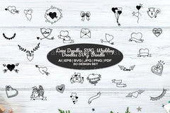 Valentine Love & Wedding Doodles Clipart Bundle - CraftNest - Digital Crafting and Art
