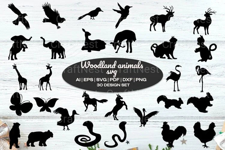 Woodland Forest Animals SVG Bundle - CraftNest - Digital Crafting and Art