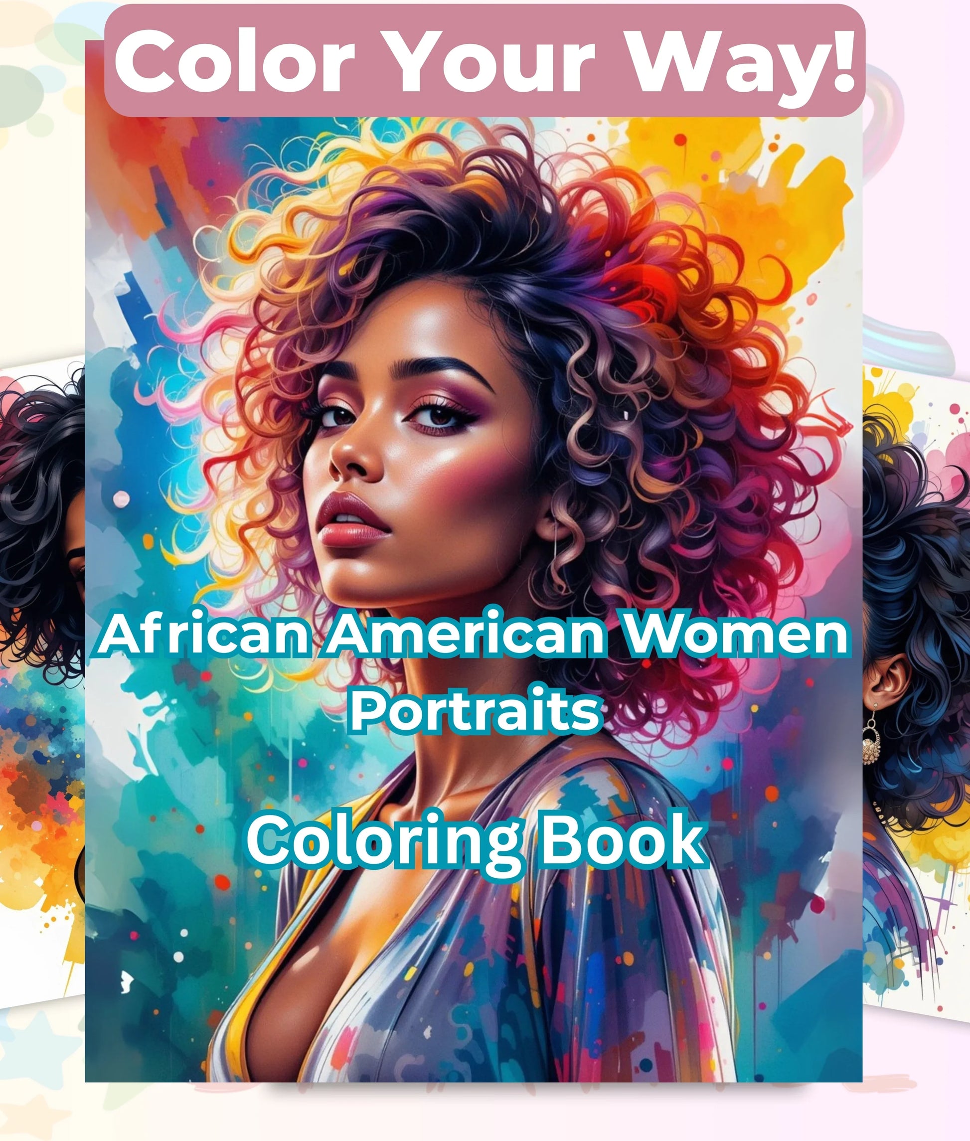 African American Women Portrait Coloring Book Bundle - CraftNest - Digital Crafting and Art
