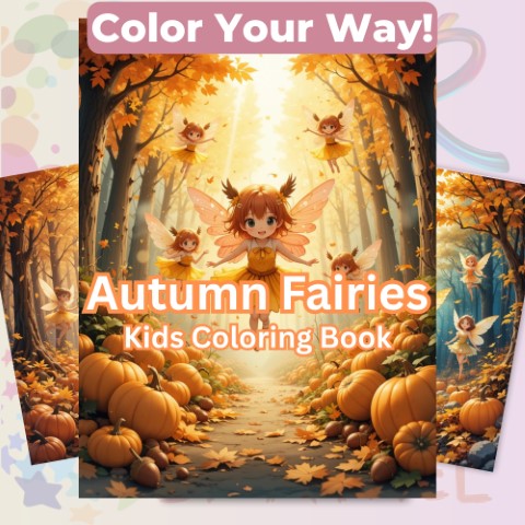 Autumn Fairies Coloring Books for Kids Bundle