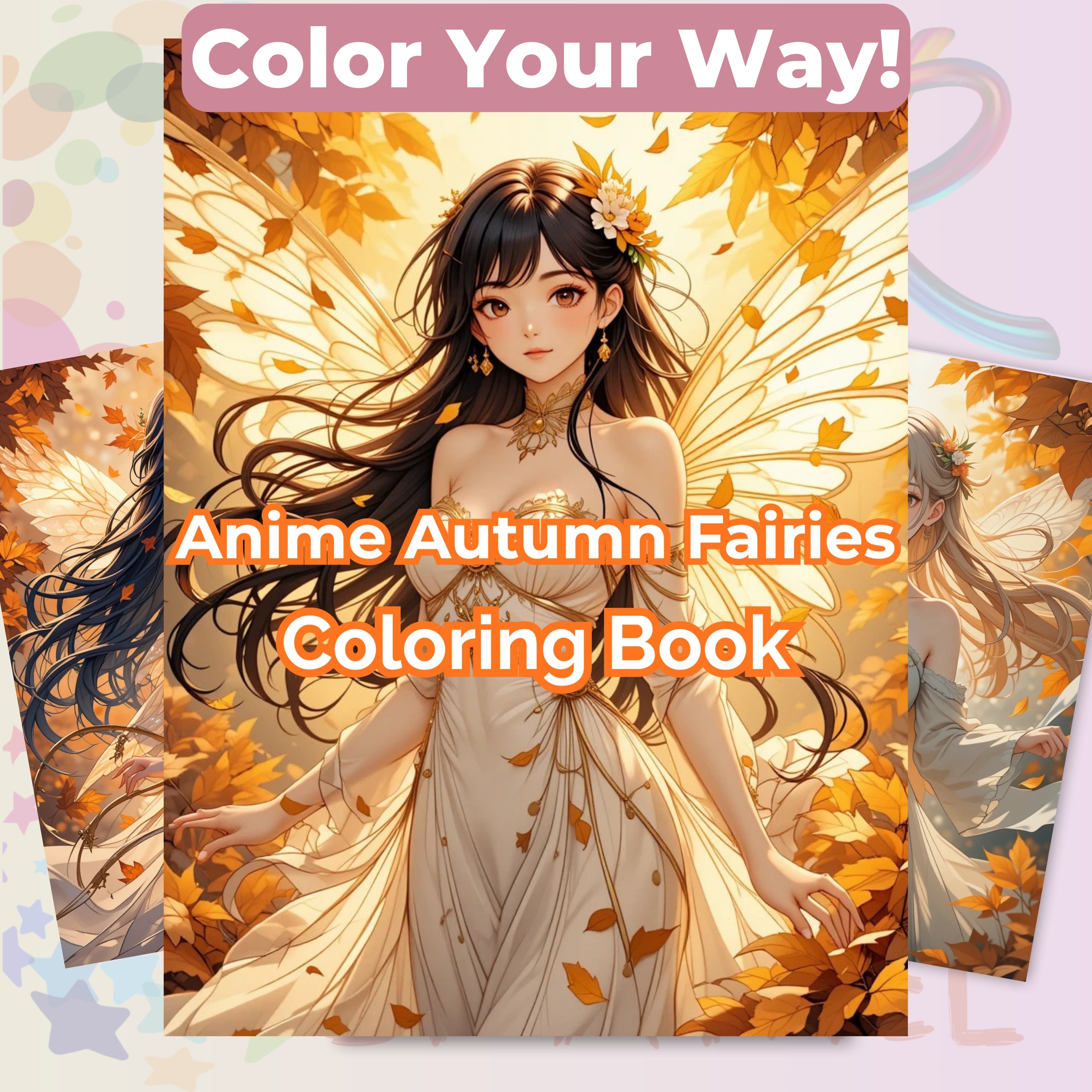 Anime Autumn Fairies Coloring Book Bundle