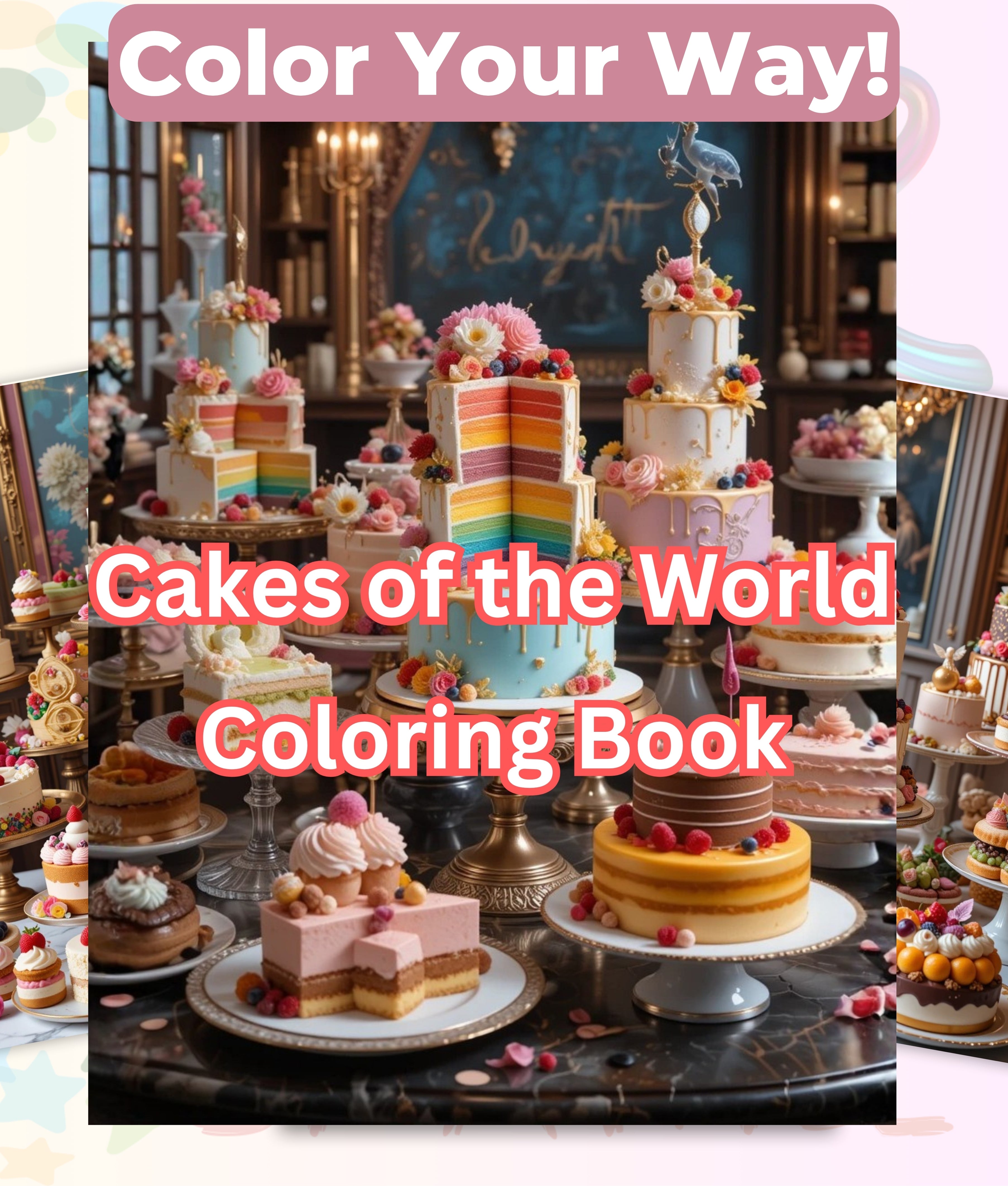 Cakes of the World Coloring Book Bundle