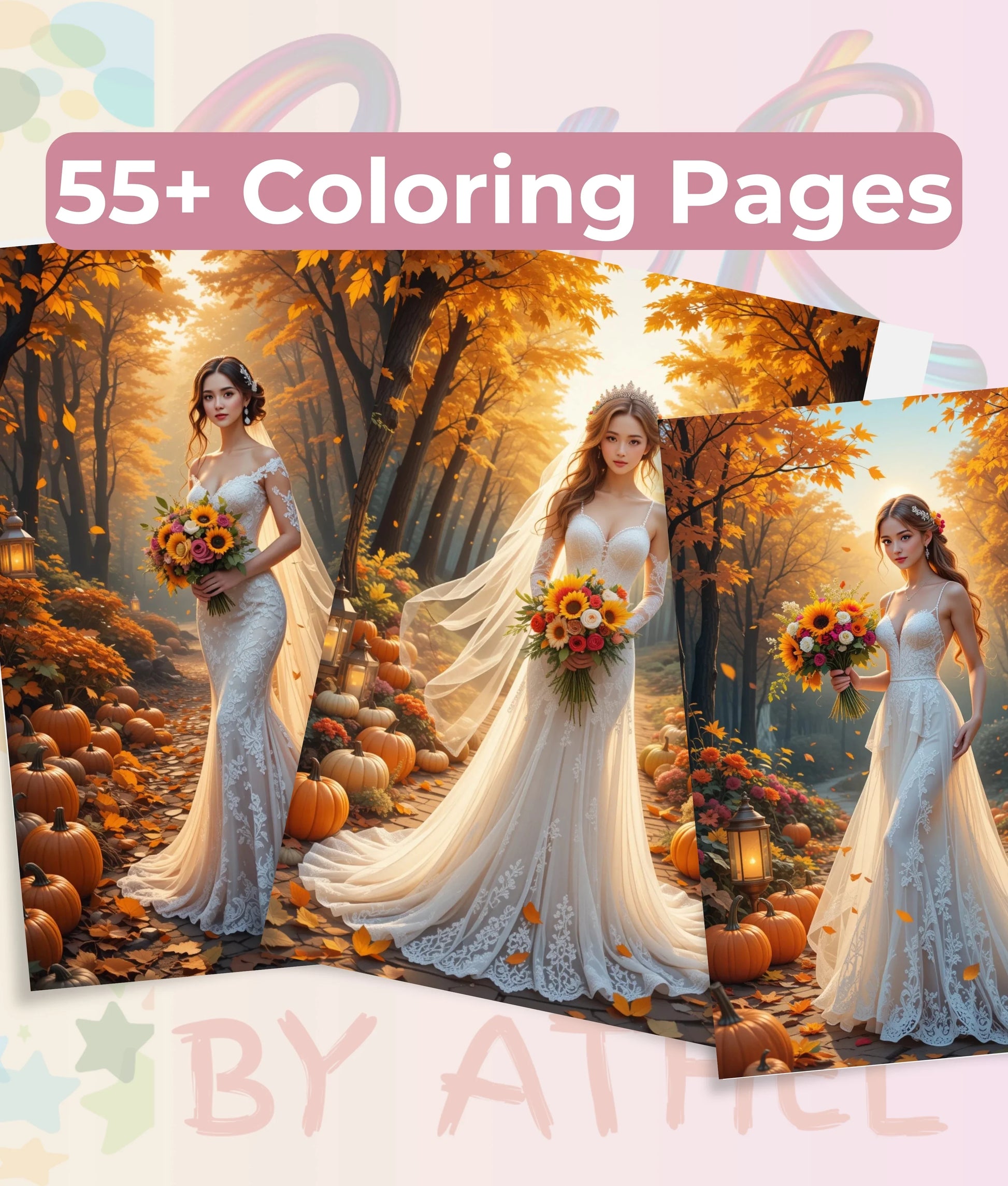 Autumn Brides Coloring Book Bundle - CraftNest - Digital Crafting and Art