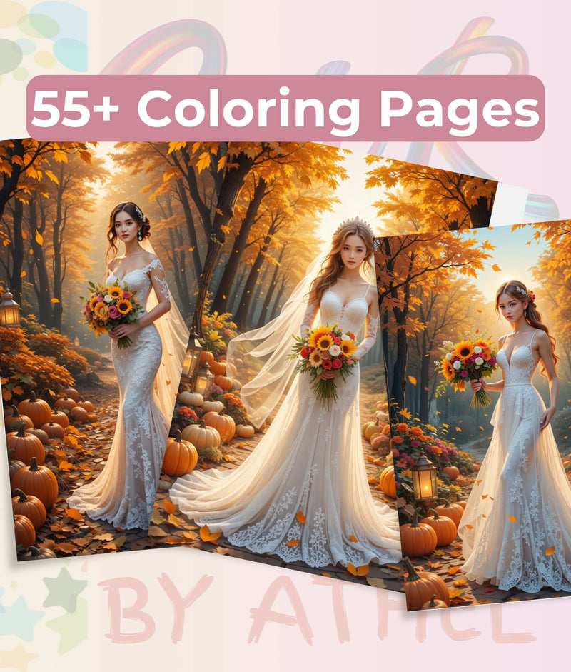 Autumn Brides Coloring Book Bundle - CraftNest - Digital Crafting and Art