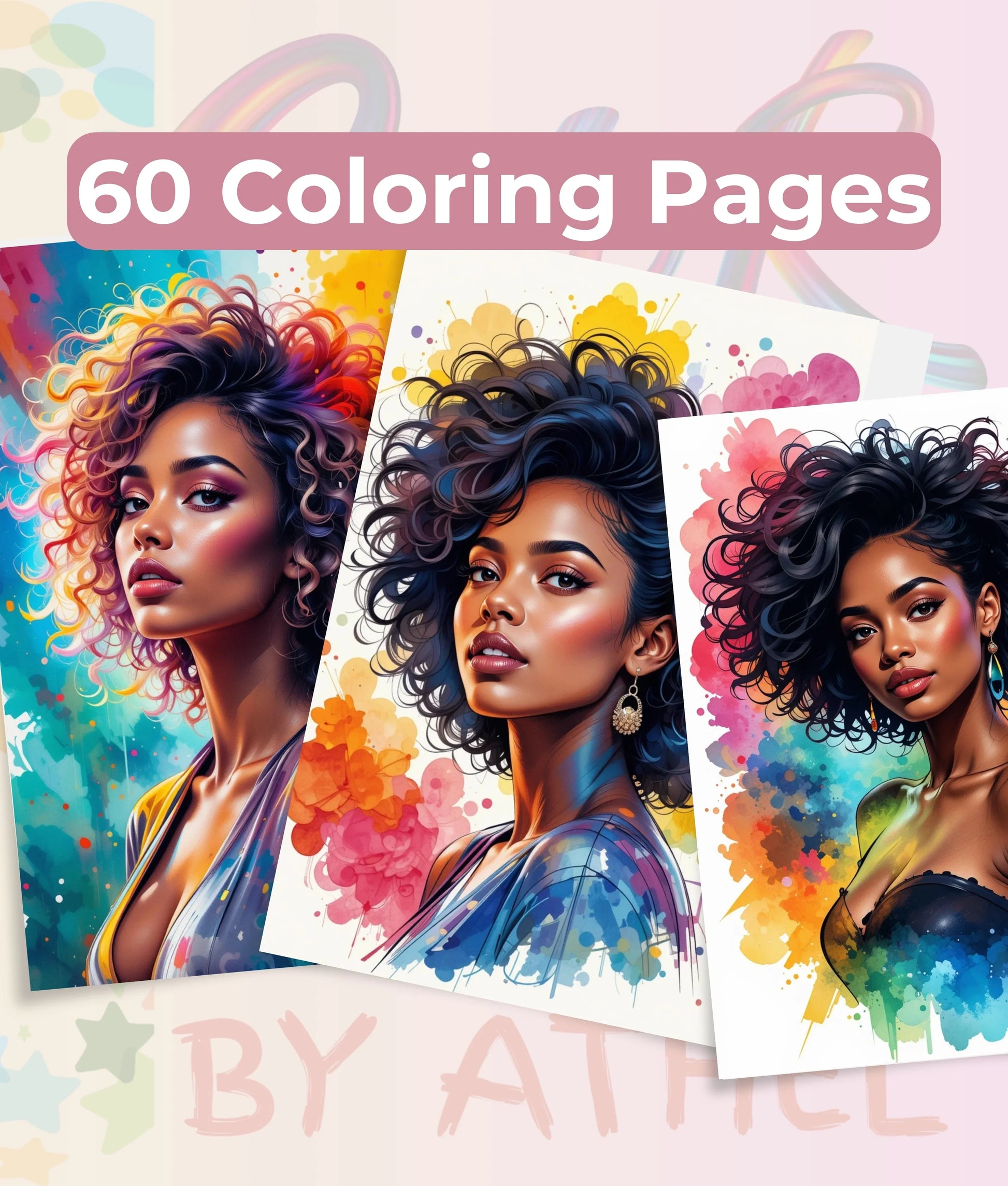 African American Women Portrait Coloring Book Bundle - CraftNest - Digital Crafting and Art