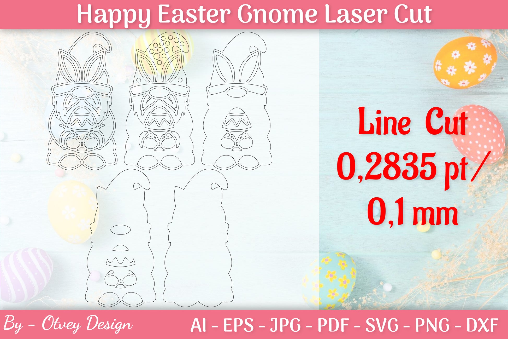 Easter Gnome Laser Cut SVG Bundle 4 - CraftNest - Digital Crafting and Art
