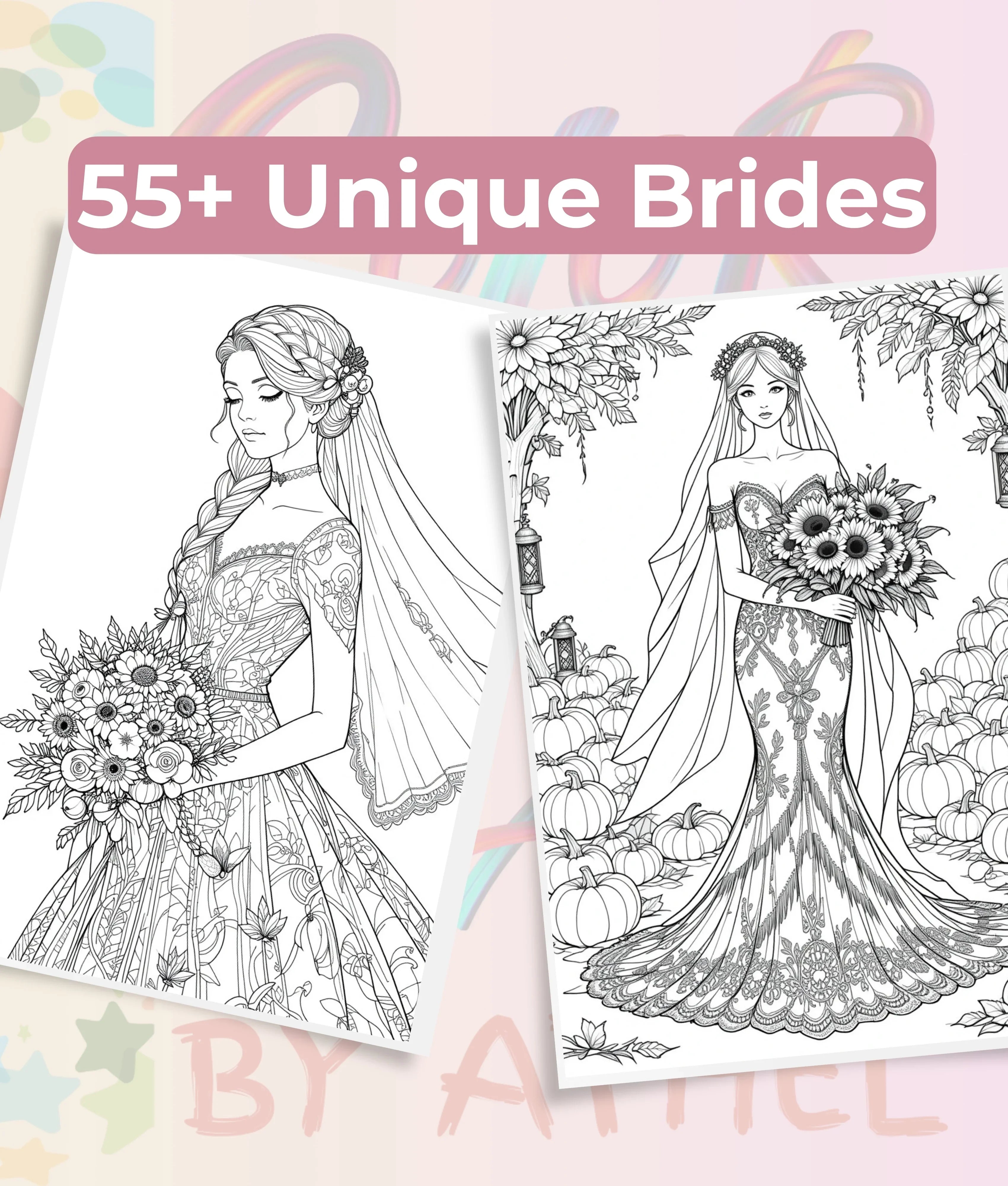 Autumn Brides Coloring Book Bundle - CraftNest - Digital Crafting and Art