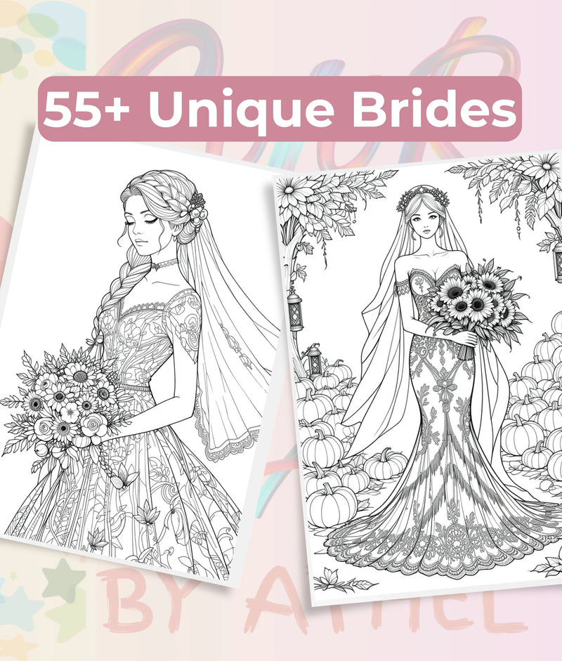 Autumn Brides Coloring Book Bundle - CraftNest - Digital Crafting and Art