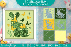 Spring Bunny 3D Shadow Box SVG Bundle 3 - CraftNest - Digital Crafting and Art