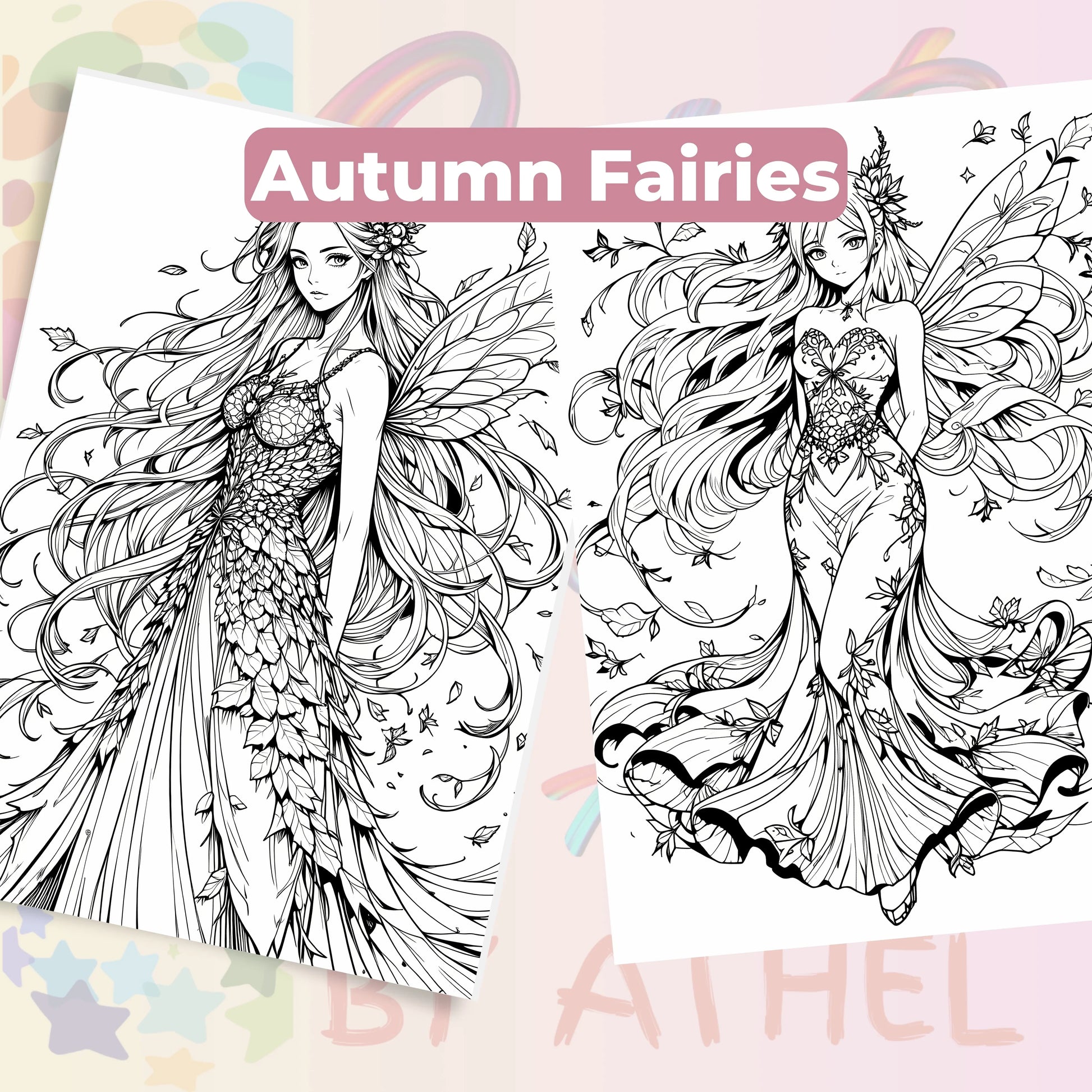 Anime Autumn Fairies Coloring Book Bundle - CraftNest - Digital Crafting and Art