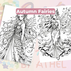 Anime Autumn Fairies Coloring Book Bundle - CraftNest - Digital Crafting and Art