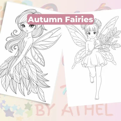 Autumn Fairies Coloring Books for Kids Bundle - CraftNest - Digital Crafting and Art