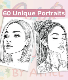 African American Women Portrait Coloring Book Bundle - CraftNest - Digital Crafting and Art