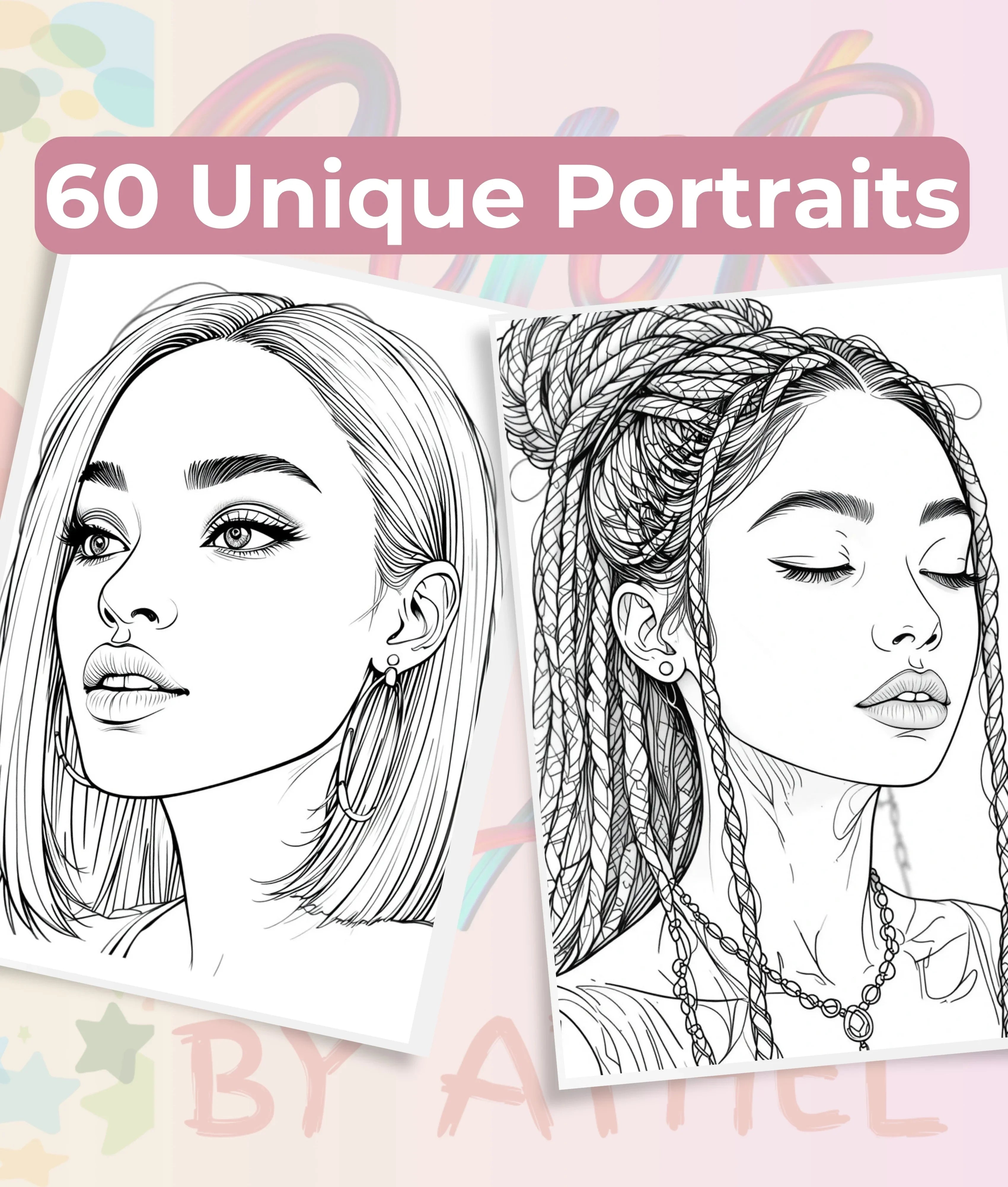 African American Women Portrait Coloring Book Bundle - CraftNest - Digital Crafting and Art