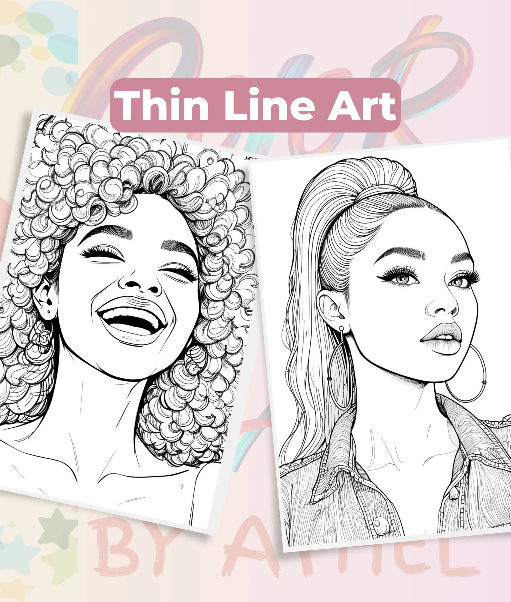 African American Women Portrait Coloring Book Bundle - CraftNest - Digital Crafting and Art