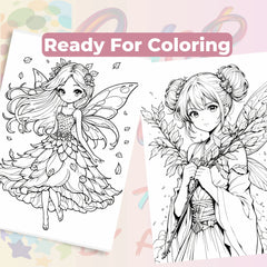 Anime Autumn Fairies Coloring Book Bundle - CraftNest - Digital Crafting and Art