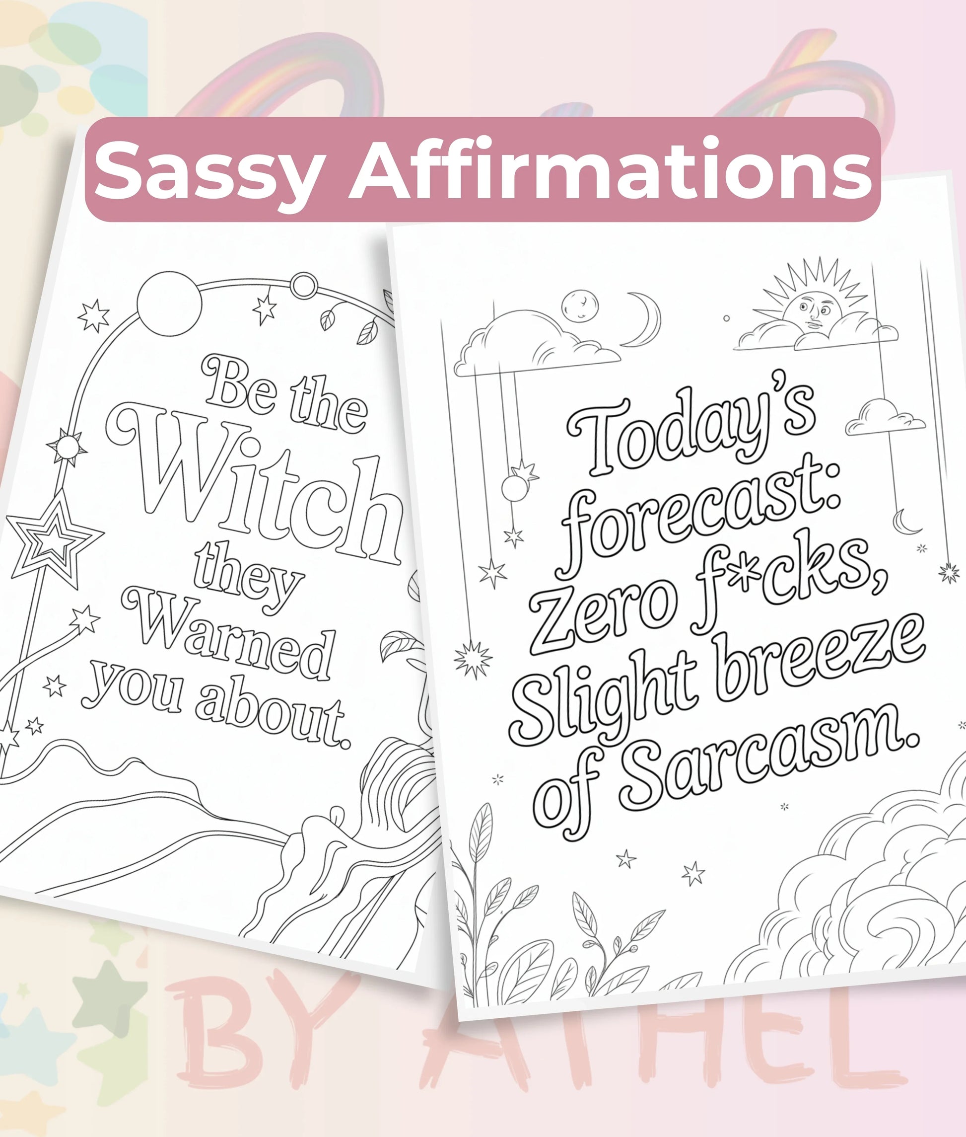 Witchy Affirmations Coloring Book Bundle - CraftNest - Digital Crafting and Art