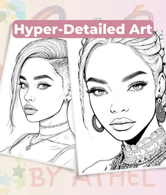 African American Women Portrait Coloring Book Bundle - CraftNest - Digital Crafting and Art