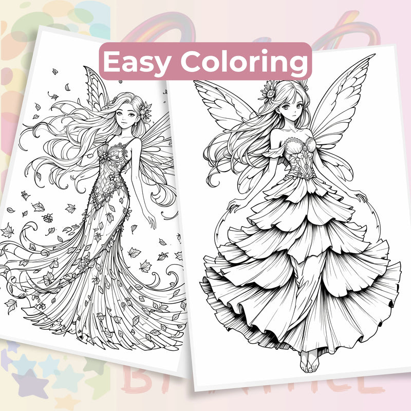 Anime Autumn Fairies Coloring Book Bundle - CraftNest - Digital Crafting and Art