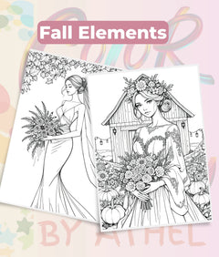 Autumn Brides Coloring Book Bundle - CraftNest - Digital Crafting and Art
