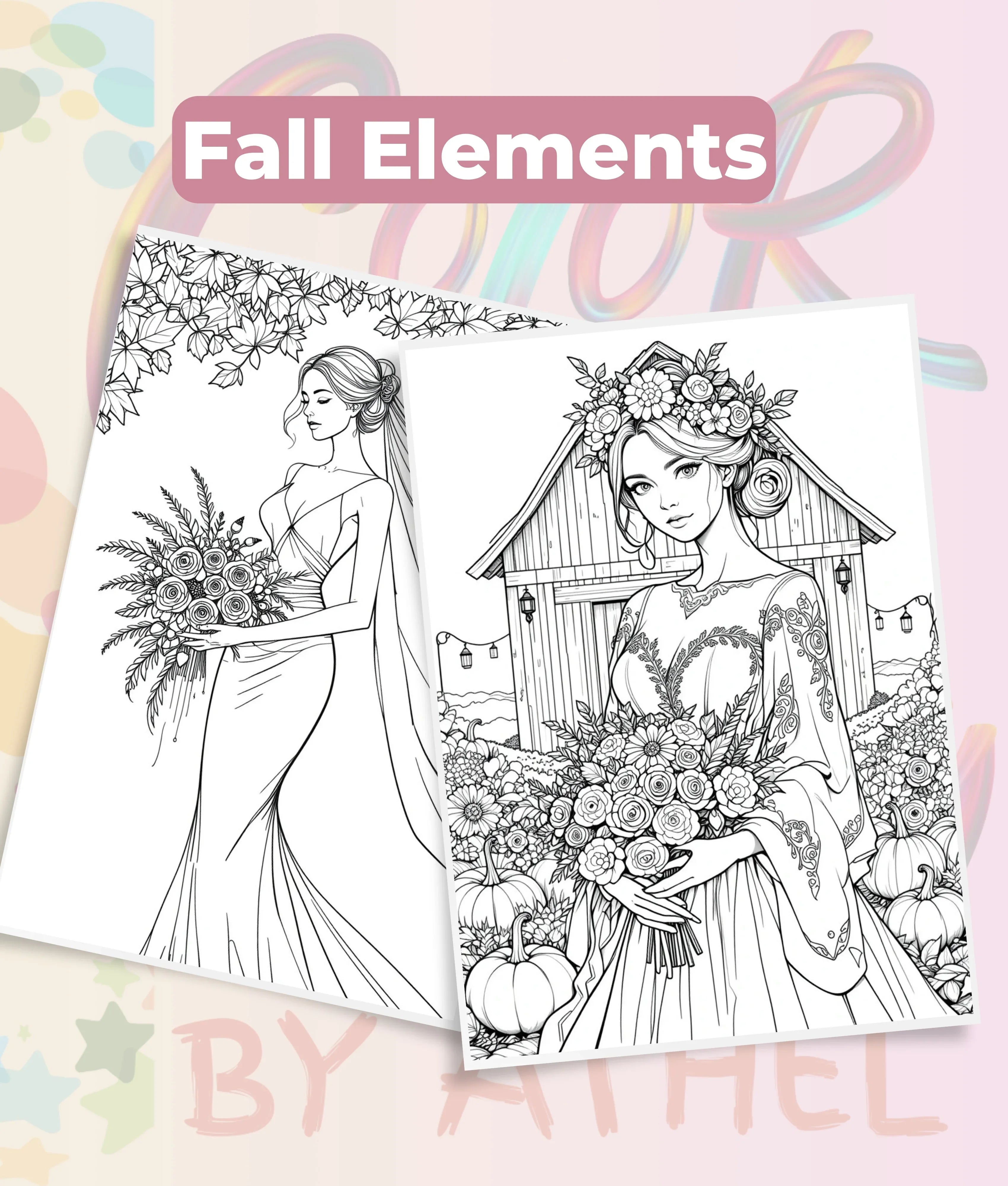 Autumn Brides Coloring Book Bundle - CraftNest - Digital Crafting and Art
