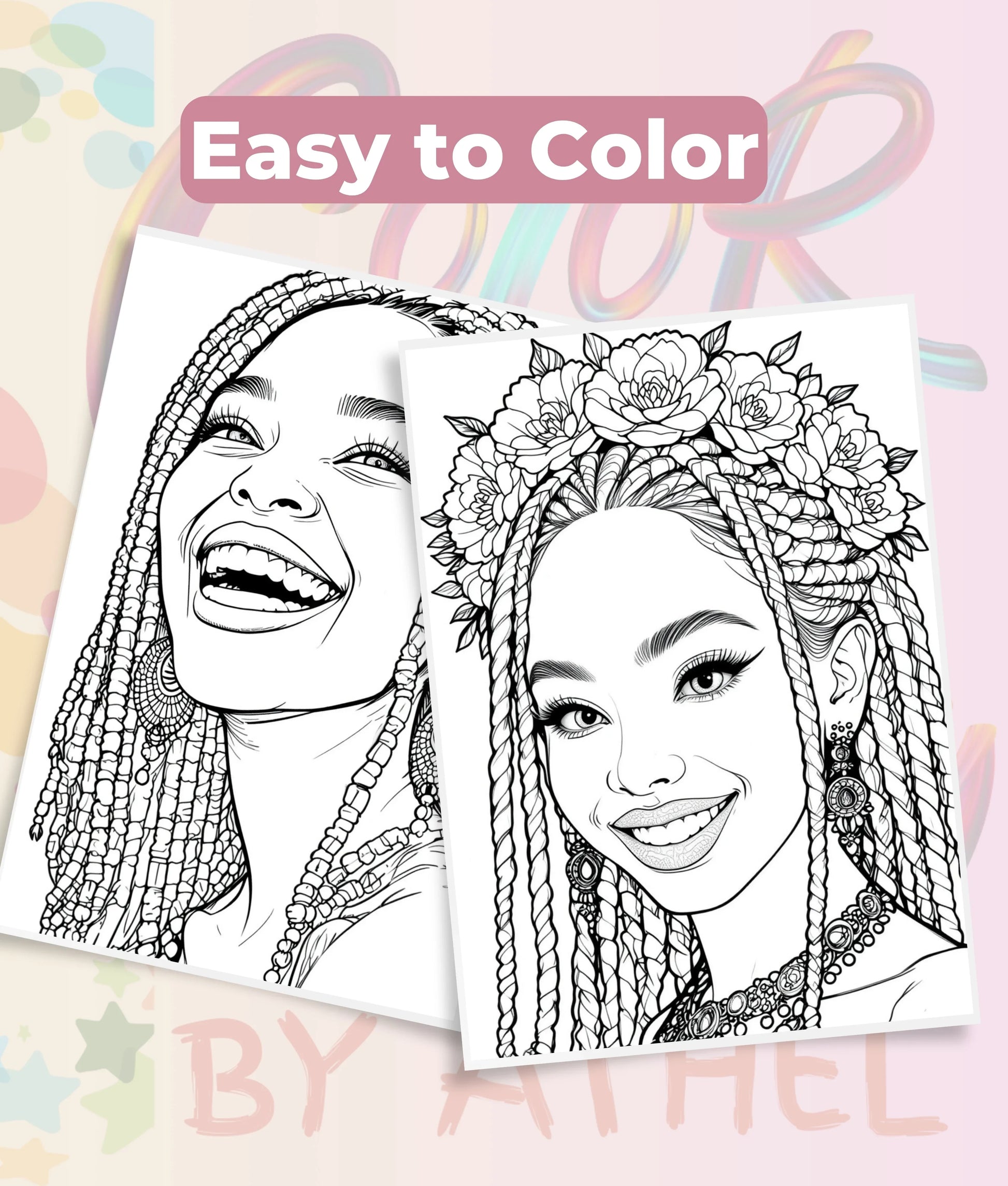 African American Women Portrait Coloring Book Bundle - CraftNest - Digital Crafting and Art