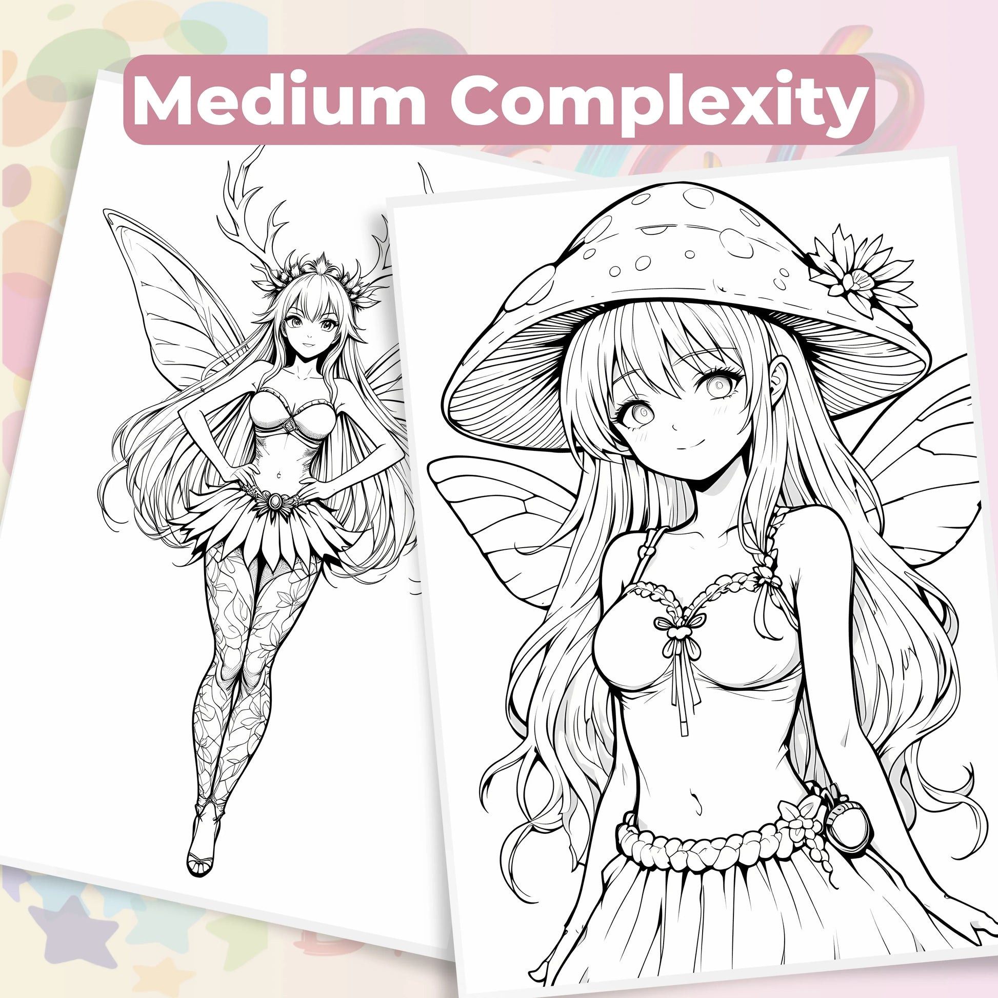 Anime Autumn Fairies Coloring Book Bundle - CraftNest - Digital Crafting and Art