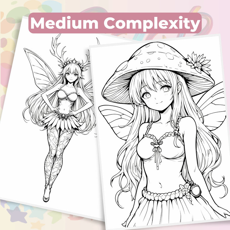 Anime Autumn Fairies Coloring Book Bundle - CraftNest - Digital Crafting and Art