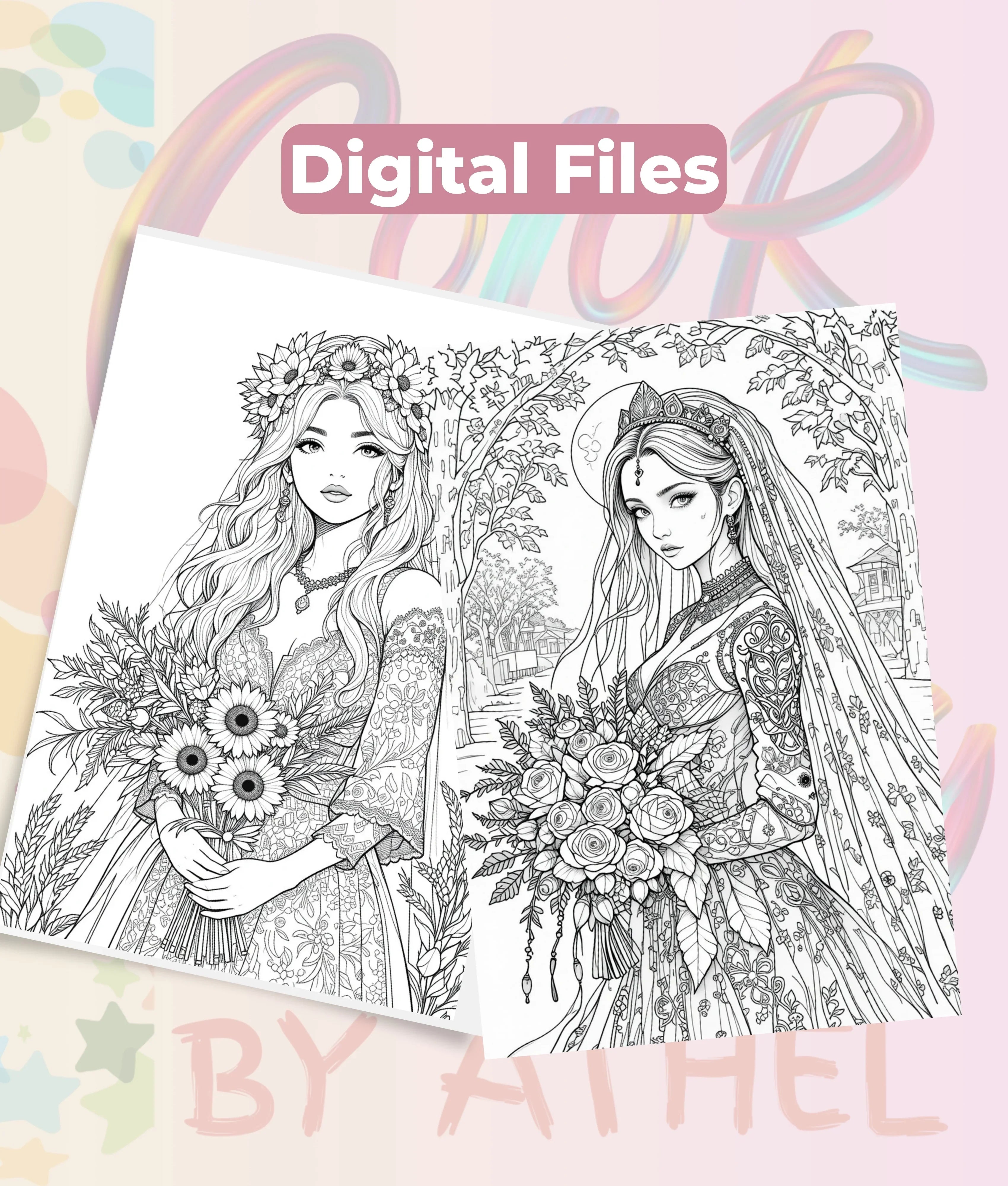 Autumn Brides Coloring Book Bundle - CraftNest - Digital Crafting and Art