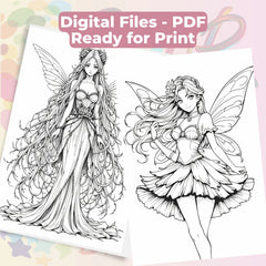 Anime Autumn Fairies Coloring Book Bundle - CraftNest - Digital Crafting and Art