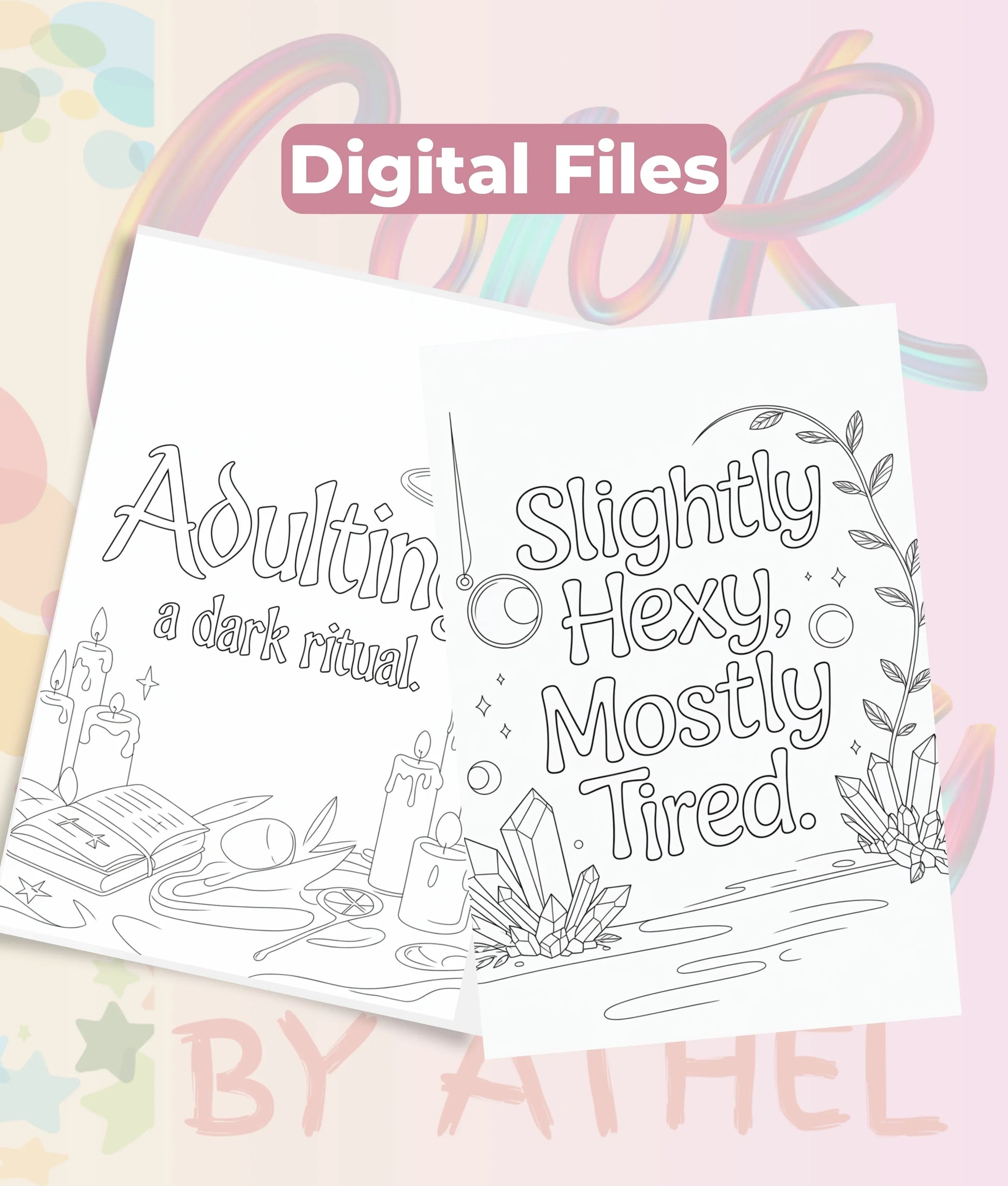 Witchy Affirmations Coloring Book Bundle - CraftNest - Digital Crafting and Art