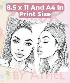 African American Women Portrait Coloring Book Bundle - CraftNest - Digital Crafting and Art