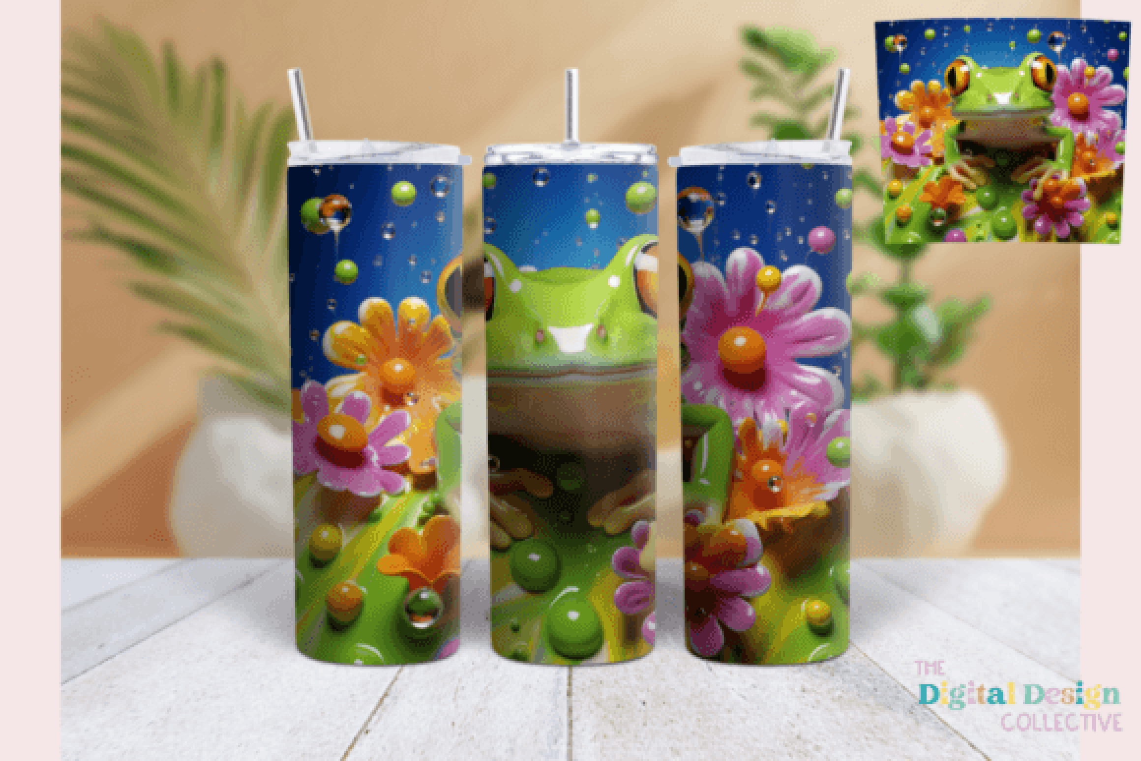 3D Frog Tumbler Wrap Bundle