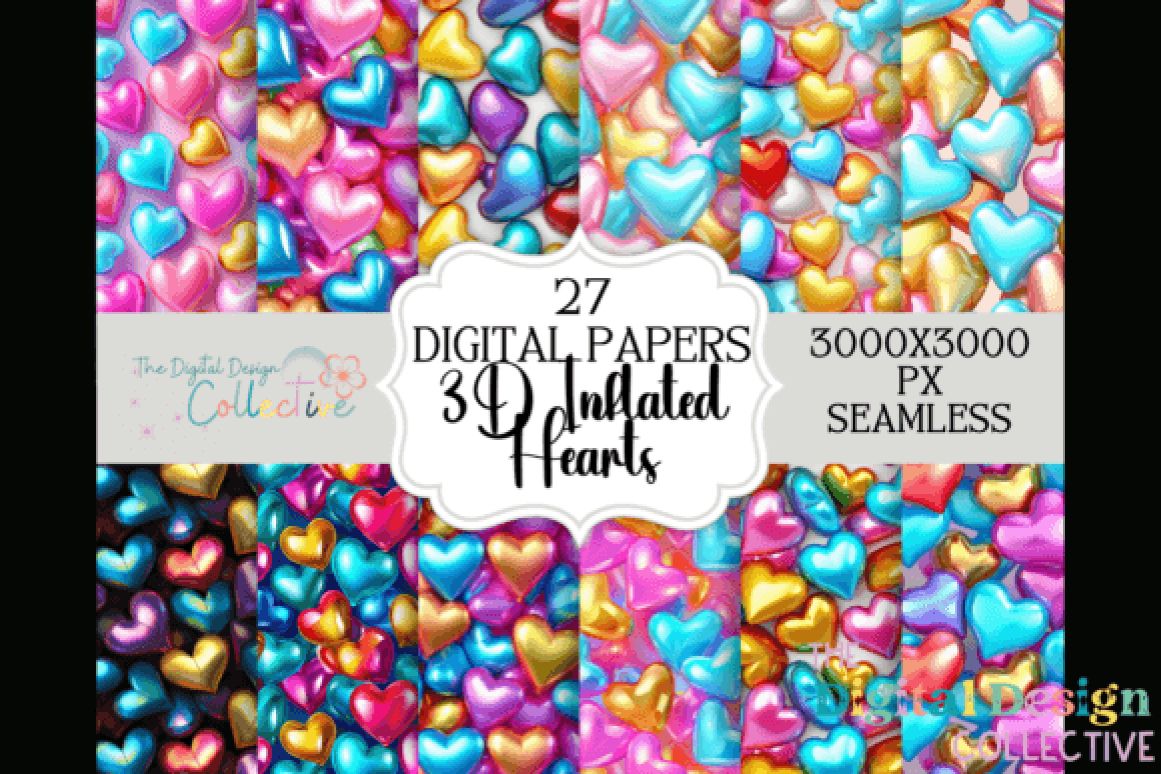 3D Inflated Puff Seamless Digital Paper