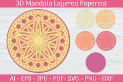 3D Mandala Layered Papercut SVG Bundle 11 - CraftNest - Digital Crafting and Art