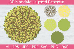 3D Mandala Layered Papercut SVG Bundle 16 - CraftNest - Digital Crafting and Art