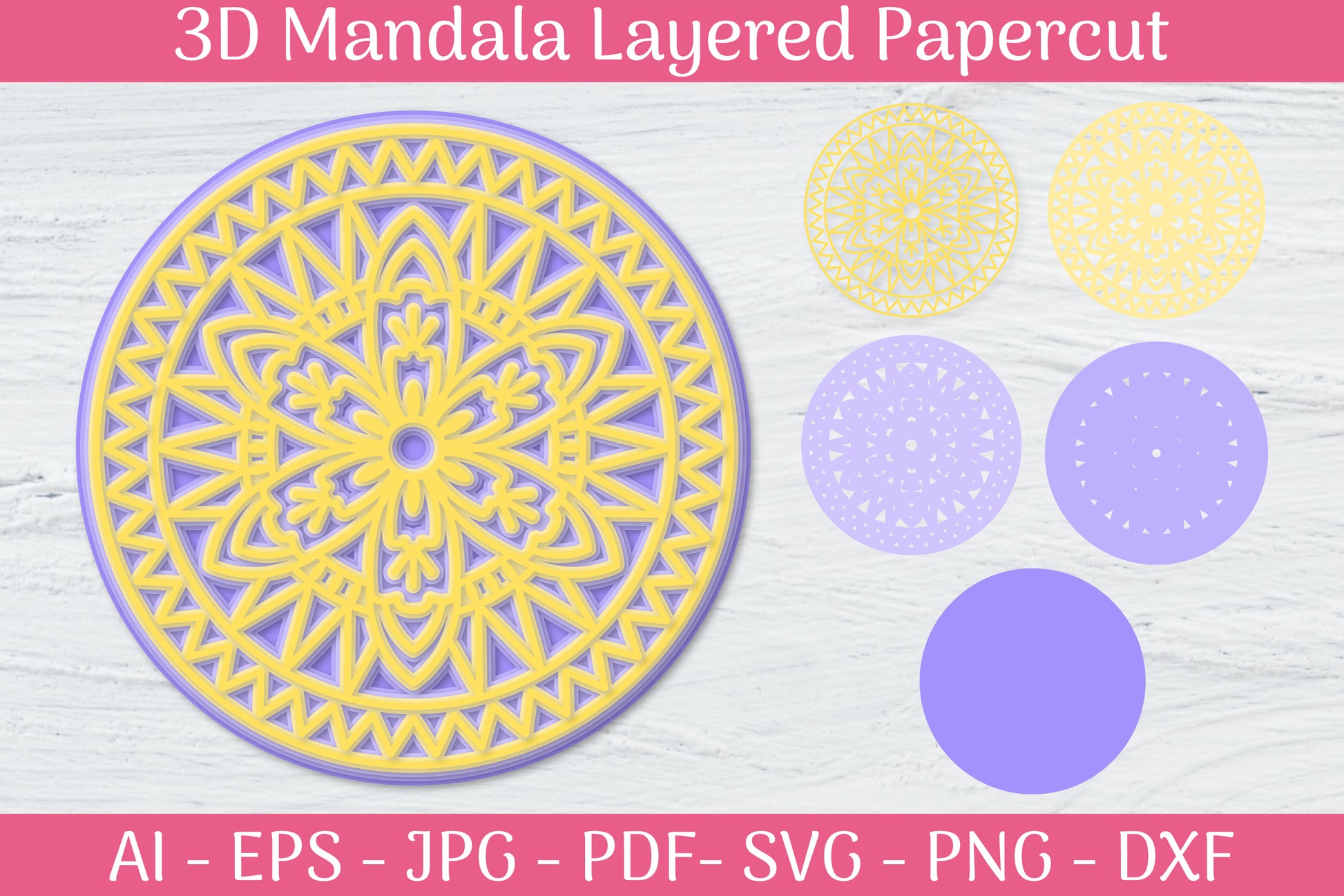 3D Mandala Layered Papercut SVG Bundle 14 - CraftNest - Digital Crafting and Art