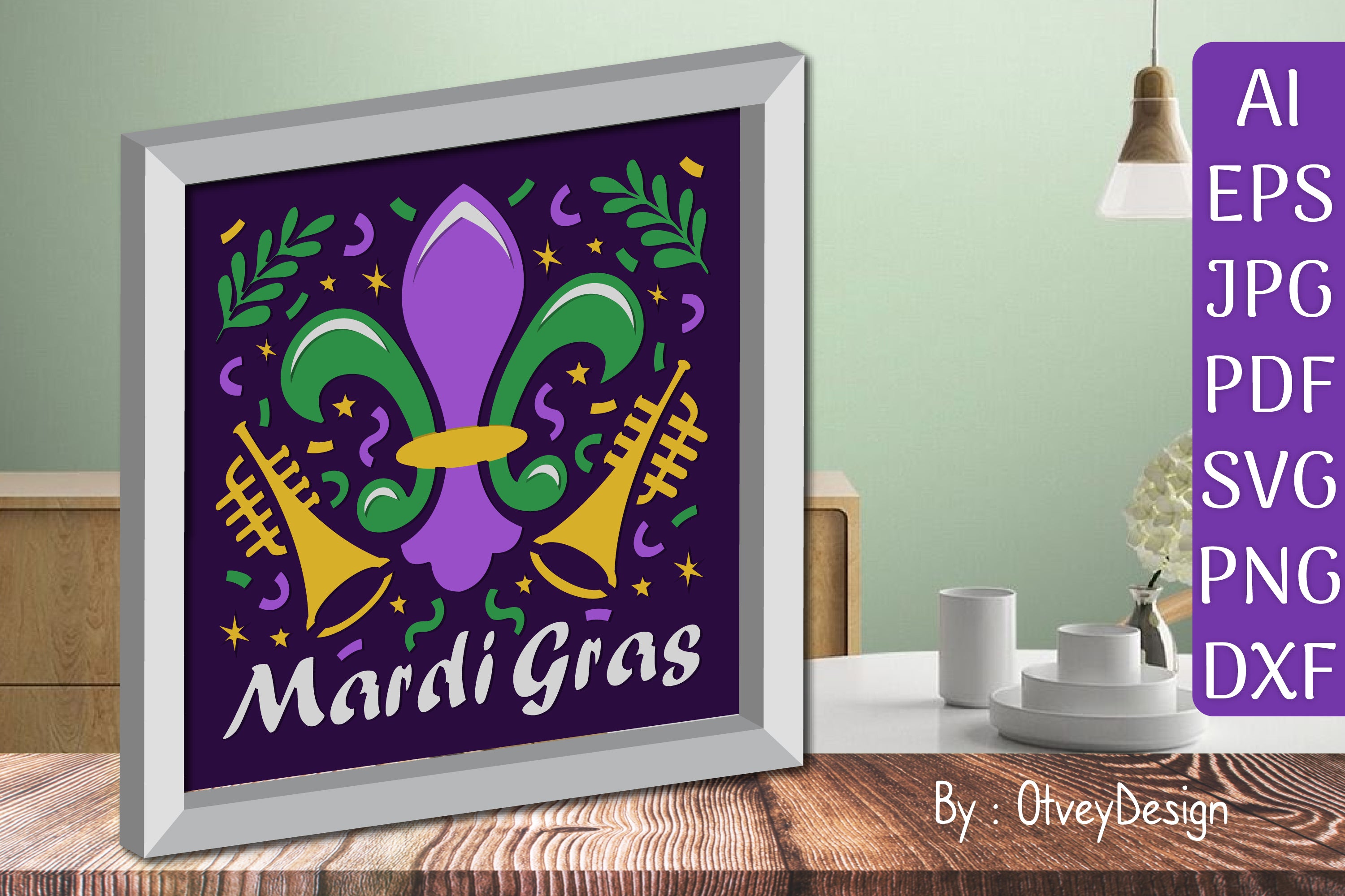 3D Mardi Gras Shadow Box Layered Papercut SVG Bundle 1 - CraftNest - Digital Crafting and Art